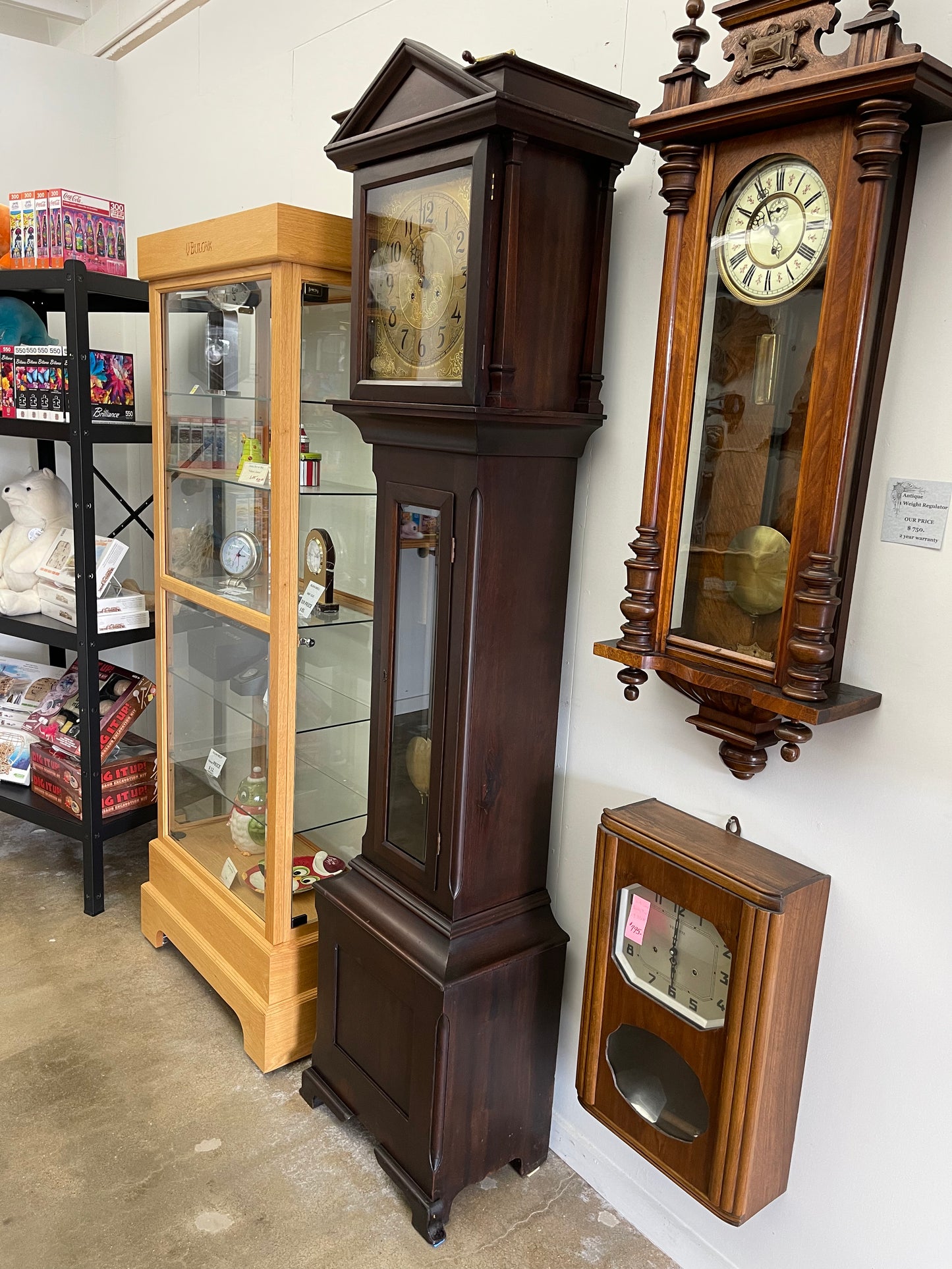 New Haven Clock Company - ANTIQUE LADDER CHAIN GRANDFATHER CLOCK