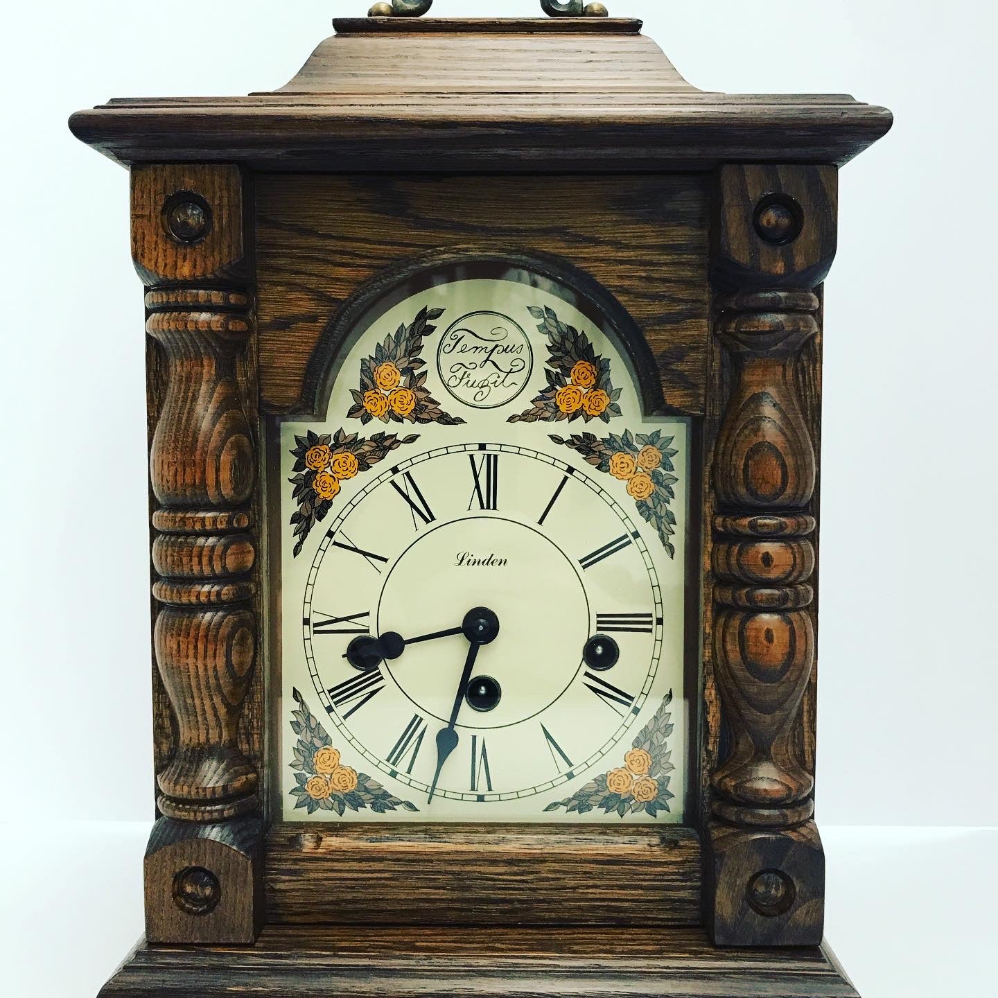 Vintage - Linden Painted Dial Bracket Clock